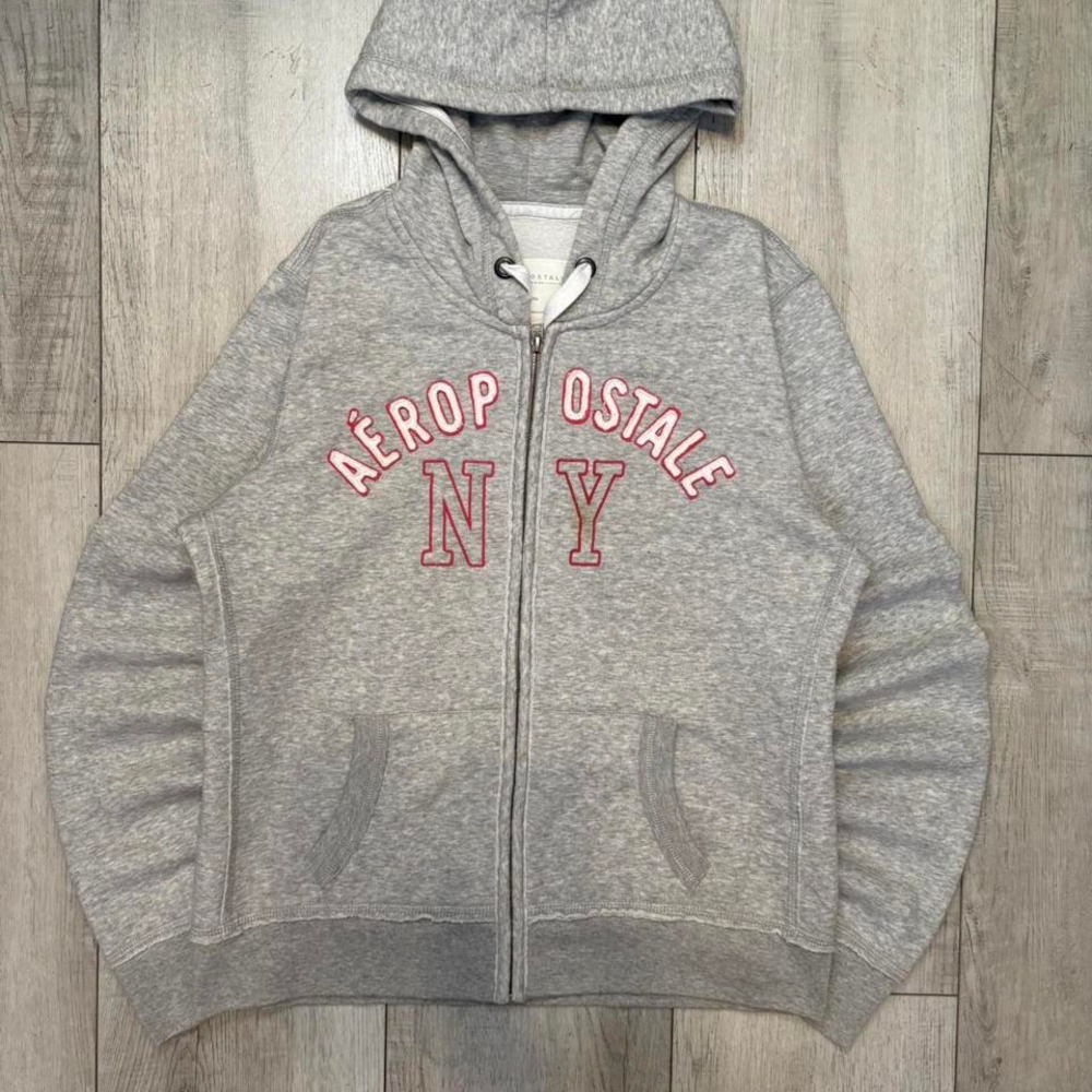 Vintages Grey Aeropostale NY zip up hoodie‎ MEN SIZE L